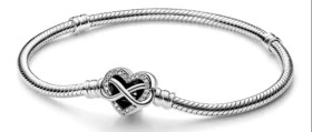 Pulsera Cadena de Serpiente Corazon Infinito PANDORA talla 18