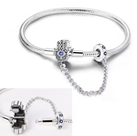 Pulsera Mano de Fátima ojo protector y Cadena PANDORAS Talla 19