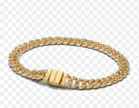 Brazalete Cadena Cubana Pavé PANDORA Talla 20