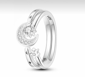 Anillo Doble de Estrella y Luna PANDORA
