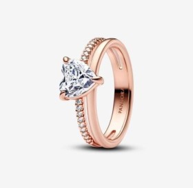 Anillo con diseño de corazón Timeless Rose Gold Talla 7,8,9